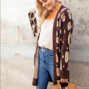 🔥HP!🔥 Leopard Mix Lurex Cardigan Sweater